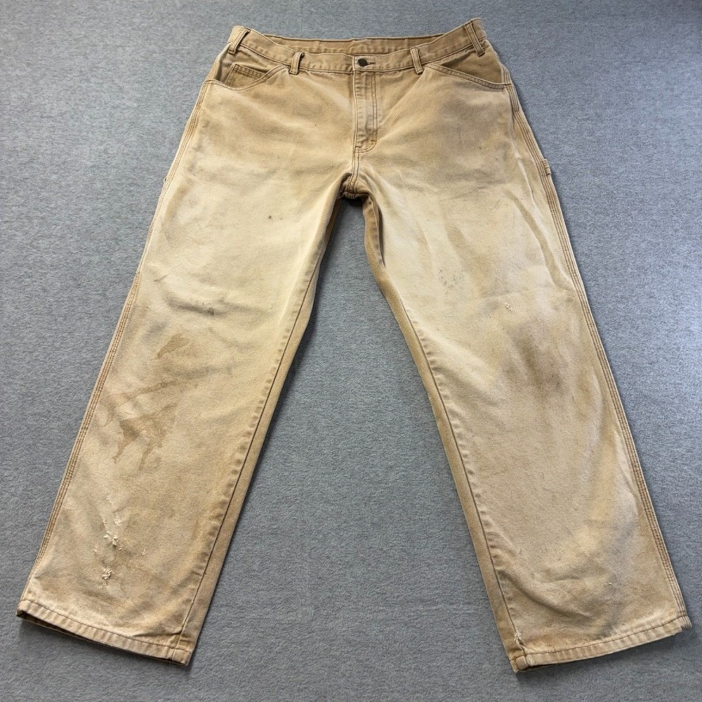 Vintage Dickies Jeans Mens 36X30 Brown Relaxed Carpenter Straight Canvas Work